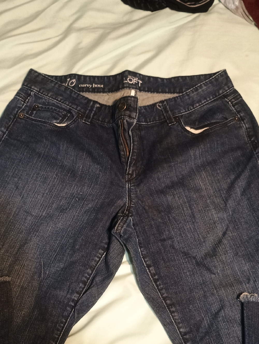 LOFT Dark Blue Curvy Bootcut Jeans
